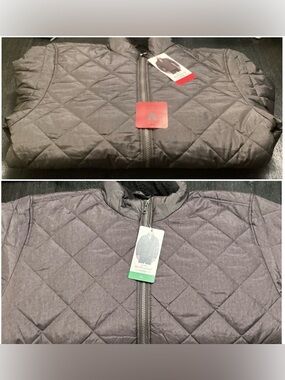 Weatherproof Vintage Men's Fleece-Lined Puffer Jacket Dark Gray/Black New